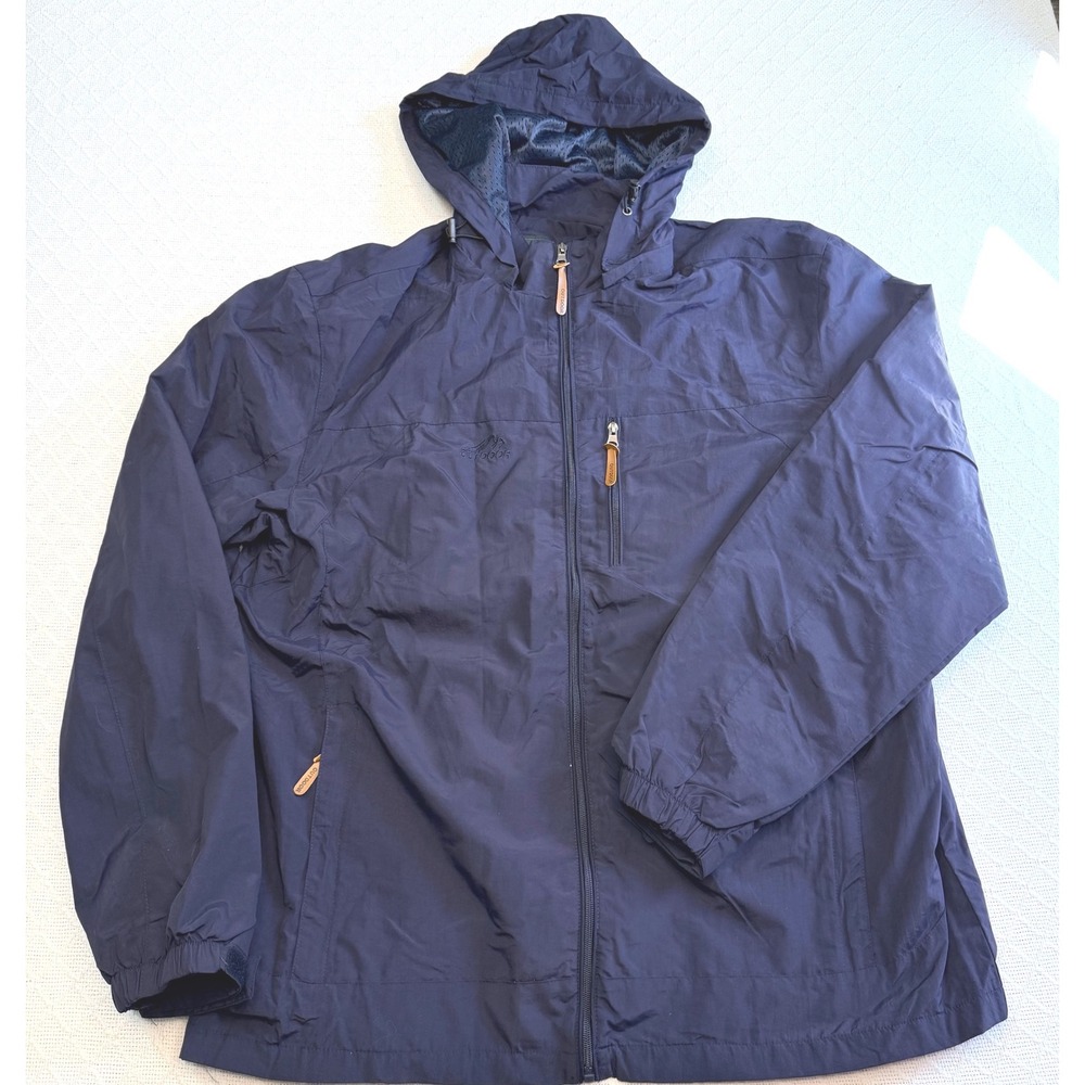 Outdoor Mens 5XL Navy Blue Hooded Windbreaker Waterproof Breathable Jacket